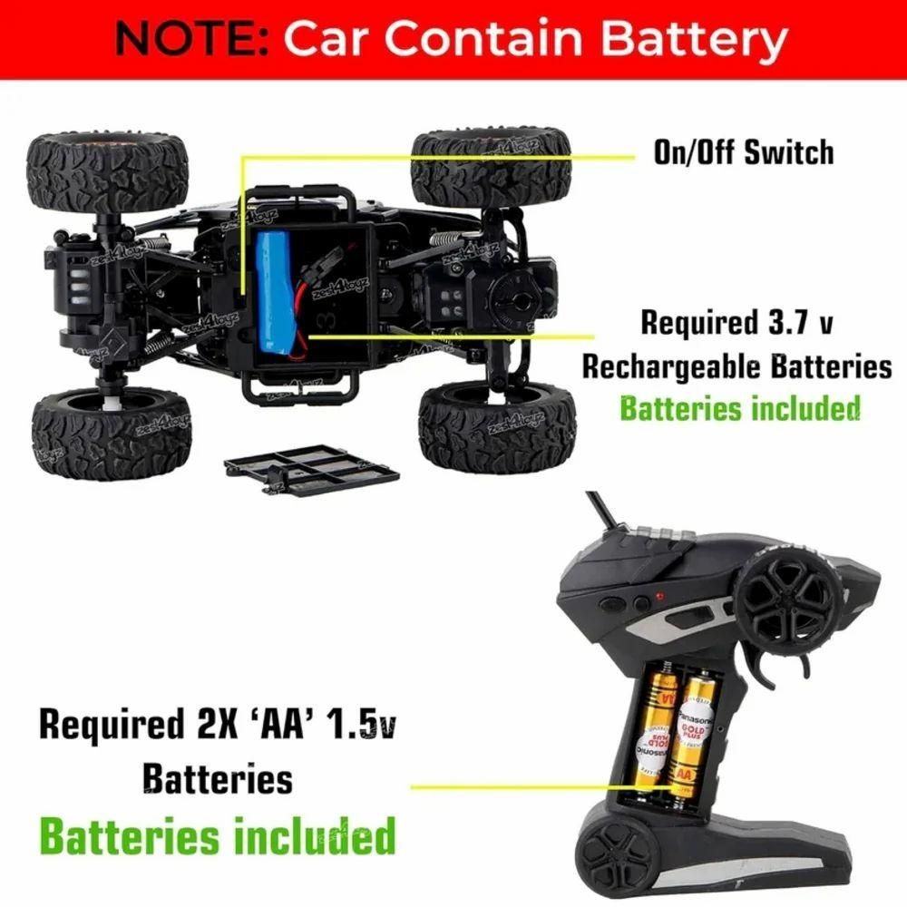 Remote Controlled Rock Crawler Monster Truck Toy for Kids – High-Speed Off-Road RC Car
