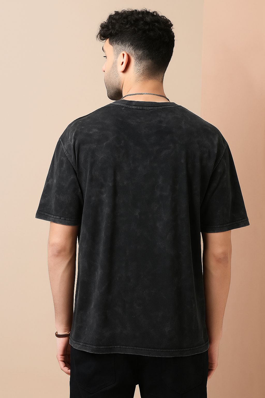 Men’s Washed Black Oversized T-Shirt – Vintage Fade By OyeTrendy