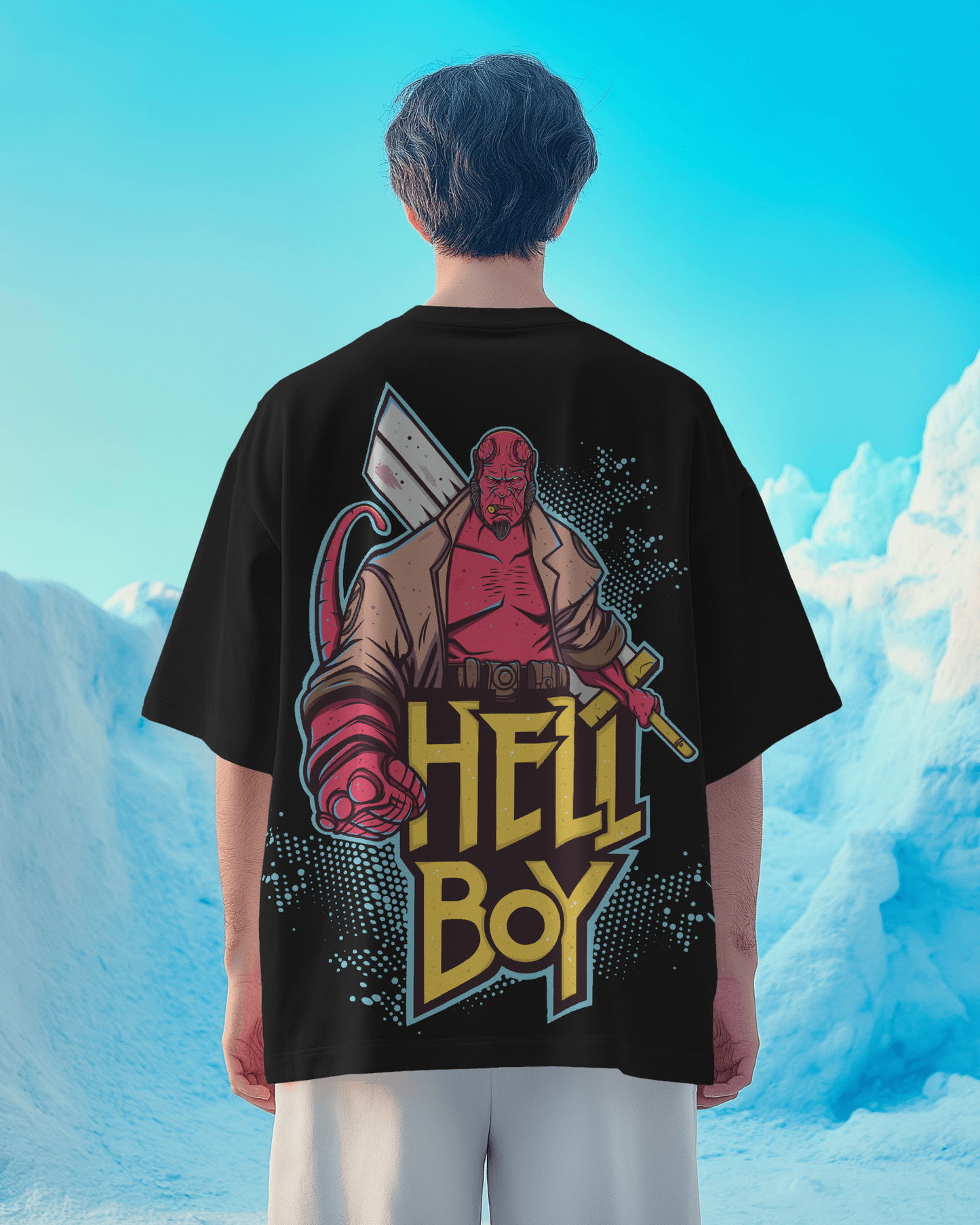 Hellboy Oversized T-Shirt – Heavy 240 GSM Cotton | Comic Streetwear