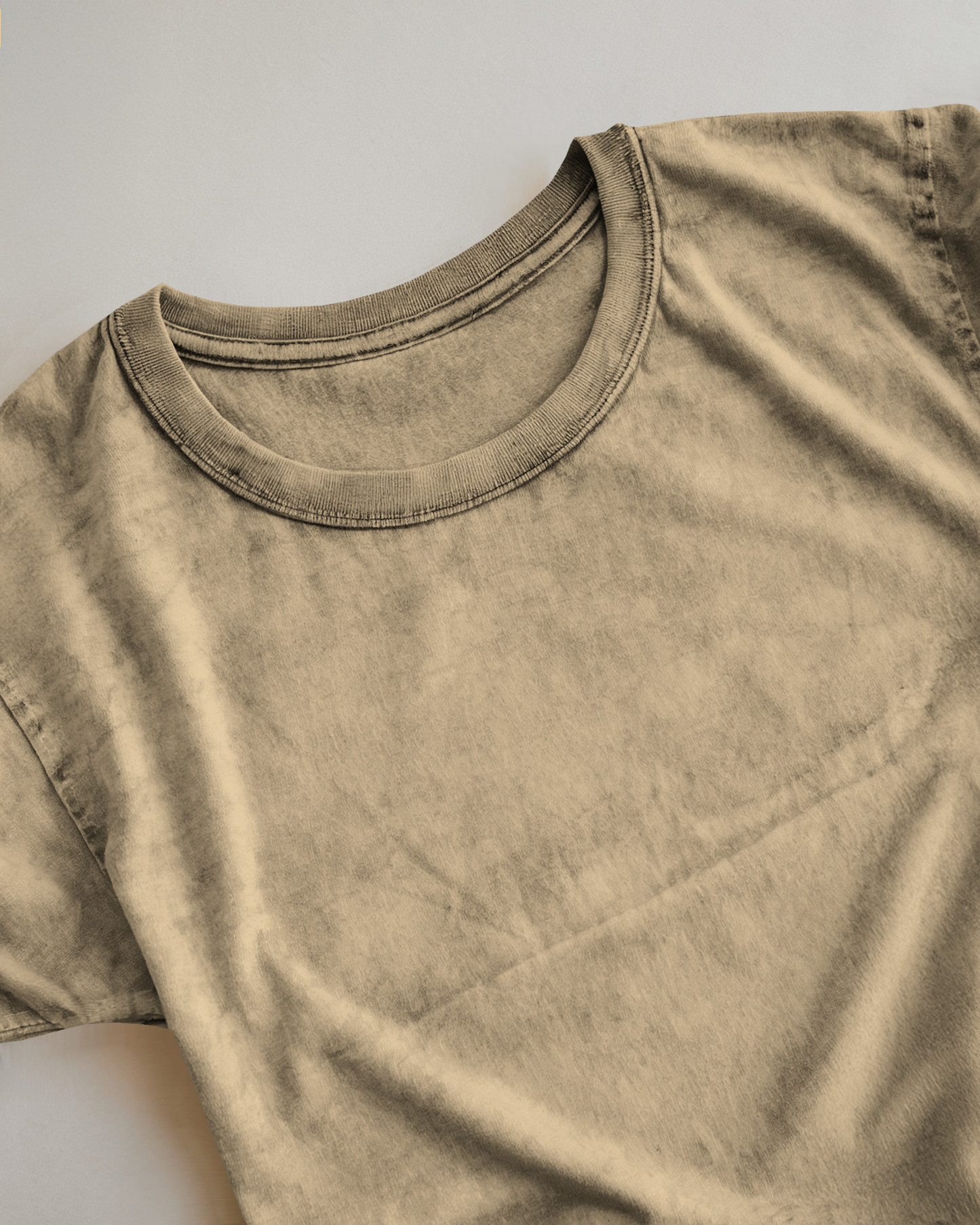 Men’s Sandy Crème Acid-Washed Oversized T-Shirt – Vintage Fade By OyeTrendy