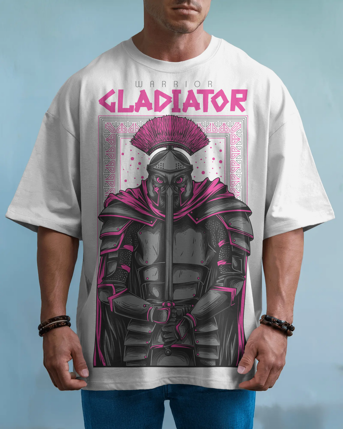 WARRIOR GLADIATOR – Oversized Streetwear TShirt with 240 GSM Premium Cotton