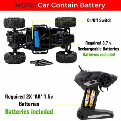 Remote Controlled Rock Crawler Monster Truck Toy for Kids – High-Speed Off-Road RC Car