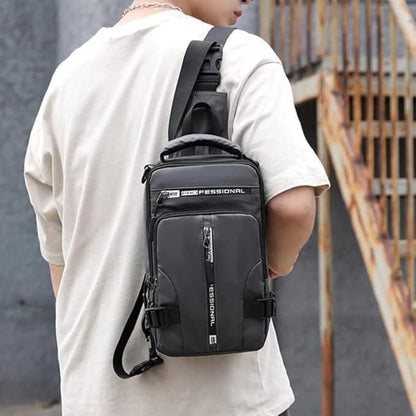 Trendy Sling Bag with USB Charging Port, Waterproof & Lightweight