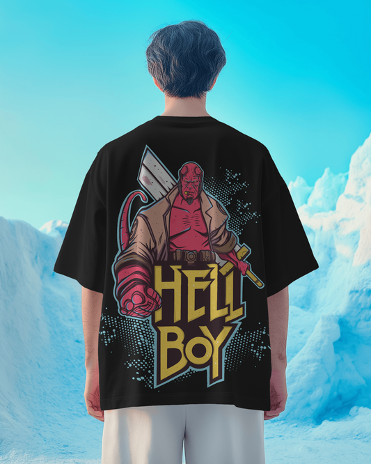 Hellboy Oversized T-Shirt – Heavy 240 GSM Cotton | Comic Streetwear