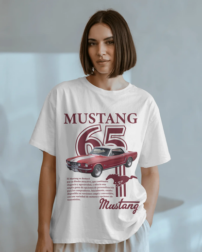 1965 Mustang Oversized Unisex T-Shirt - Retro Muscle Vibes Unleashed