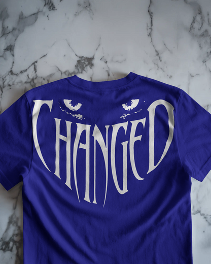 "CHANGED" Oversized Fit Graphic Tee – Indigo Edition | OyeTrendy Originals