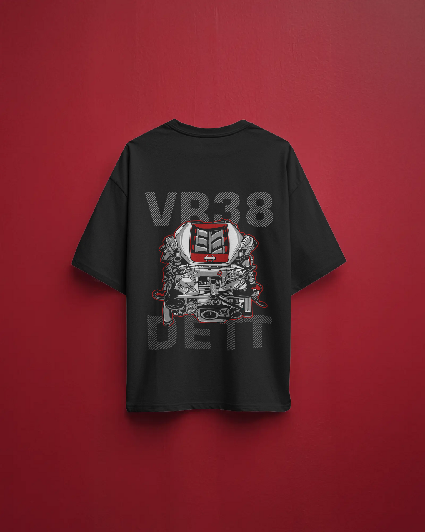 Nissan GT-R's VR38 Engine Oversized Unisex T-Shirt For Car Lovers