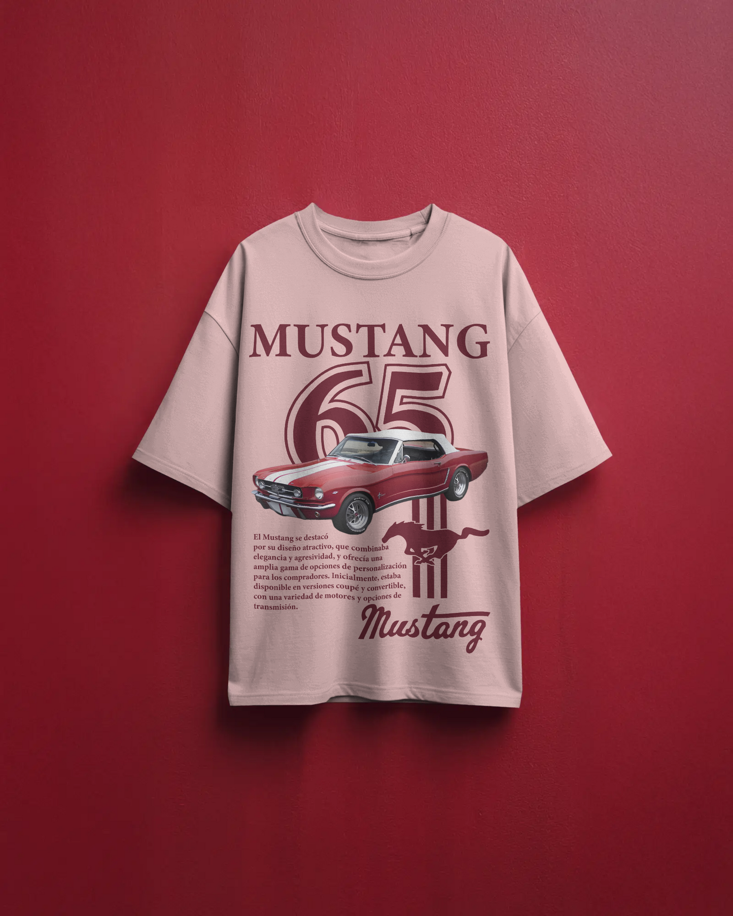 1965 Mustang Oversized Unisex T-Shirt - Retro Muscle Vibes Unleashed