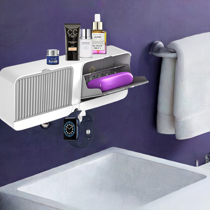 Wall-Mounted Double Bar Soap Holder with Lid - No Drilling & Easy Clean