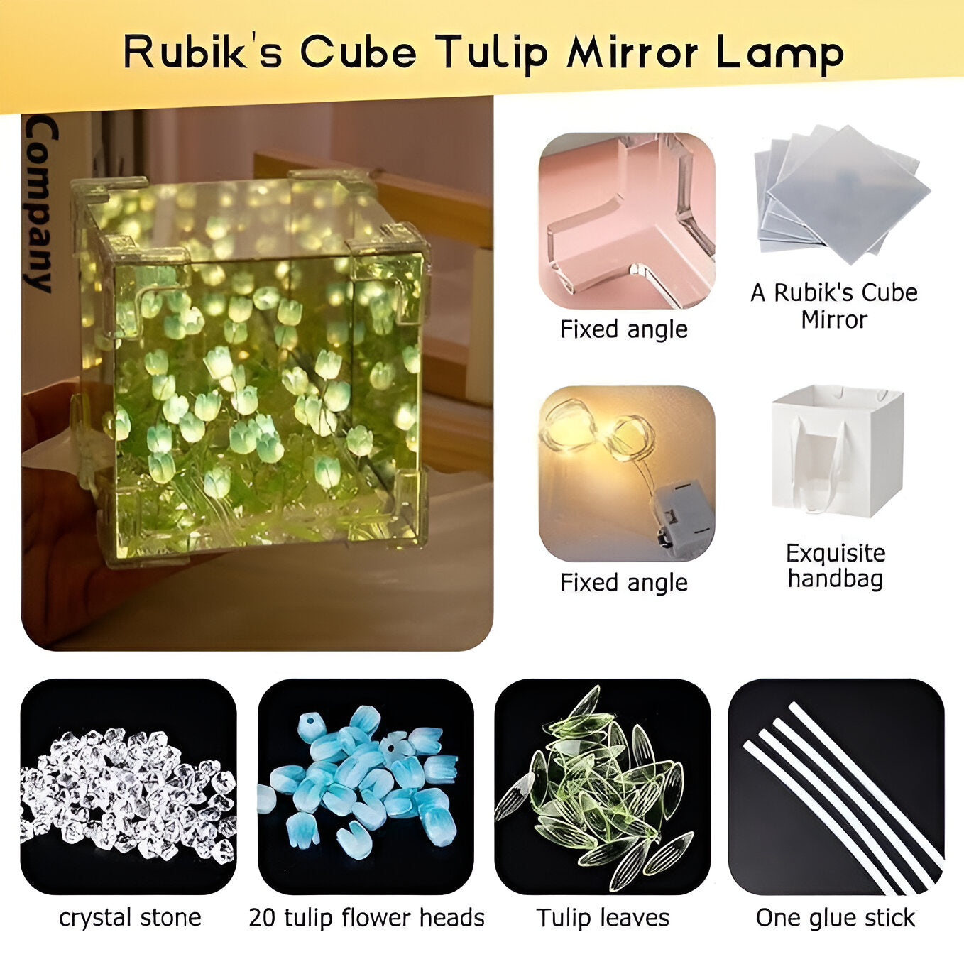 DIY Infinite Cube Tulip Mirror Lamp🌷 - OyeTrendy