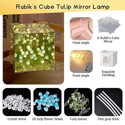 DIY Infinite Cube Tulip Mirror Lamp🌷 - OyeTrendy